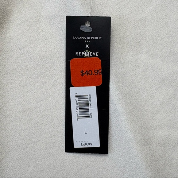 NWT Banana Republic Crepe Puff Sleeve Top Size L Large in Snow Day Ivory - Picture 11 of 11